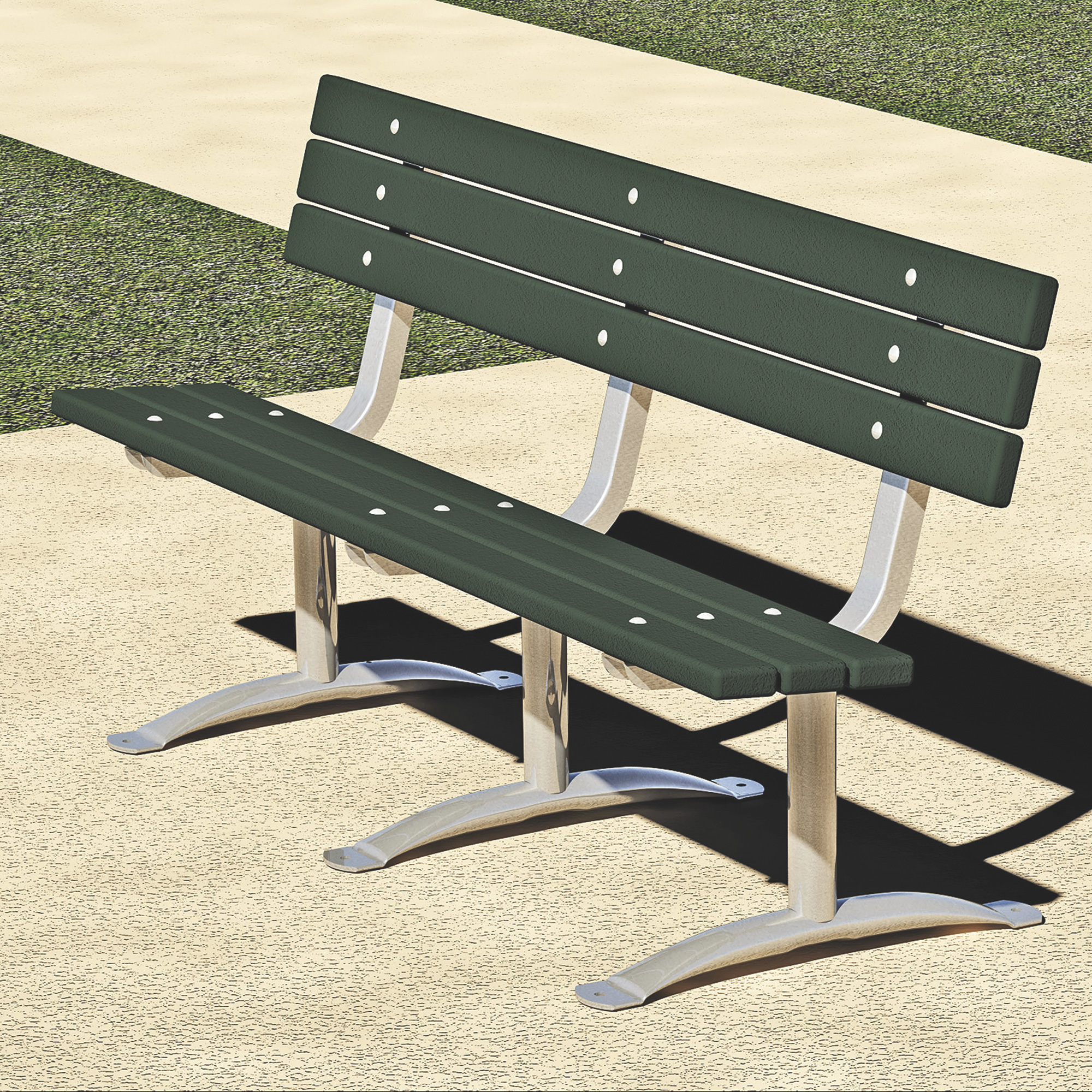 Pilot Rock Park Bench — 6ft. Green, Plastic, Model PCXB/G6PN24